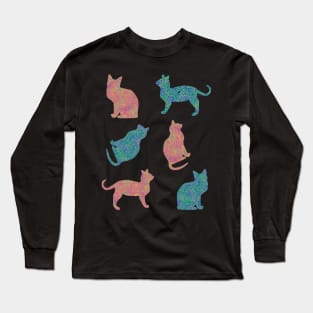 Six Pack of Cats in Leopard Print Long Sleeve T-Shirt